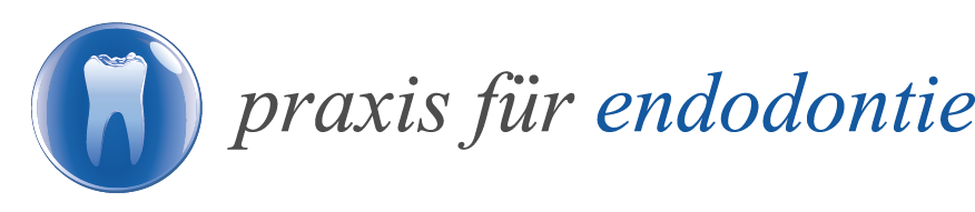 Logo der Zahnarztpraxis für Endodontie mit stilisiertem Zahn und Schriftzug